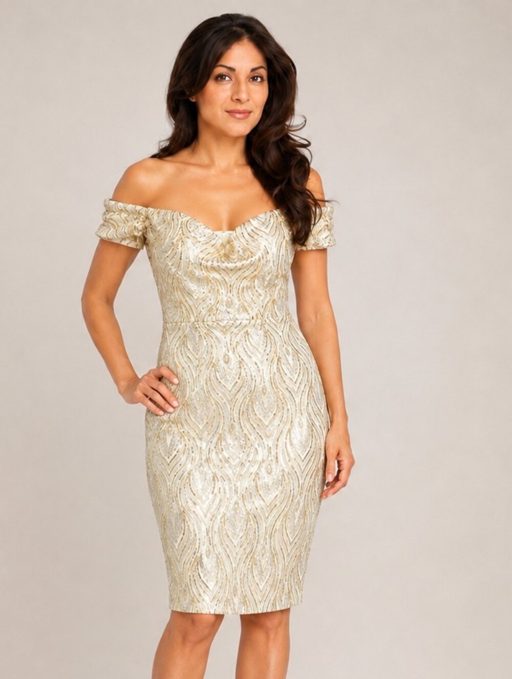 XTAREN | Gold Sequin Dress ~ Party New Year's Holiday Wedding
